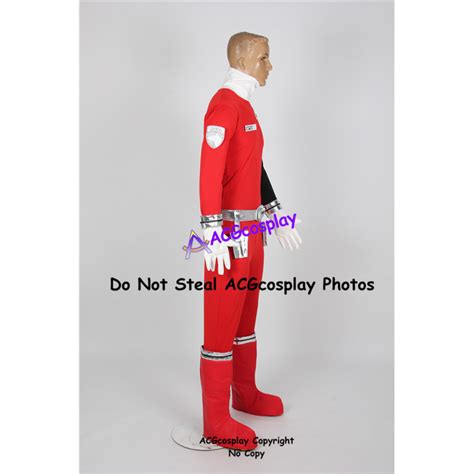 Power Rangers Spd Red Ranger Cosplay Costume Include Boots Covers
