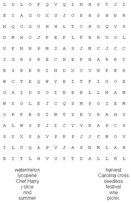 The Watermelon Word Search What About Watermelon