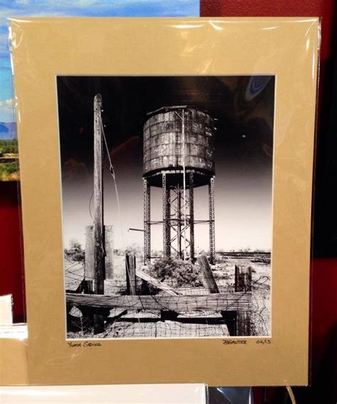 Yuma Arizona Siding Water Tower Photograph Signed Coa Matted To