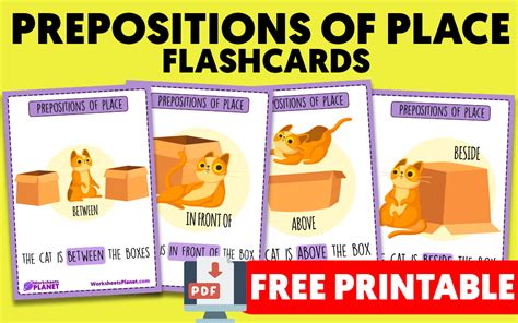 Prepositions Of Place English Language Flashcards