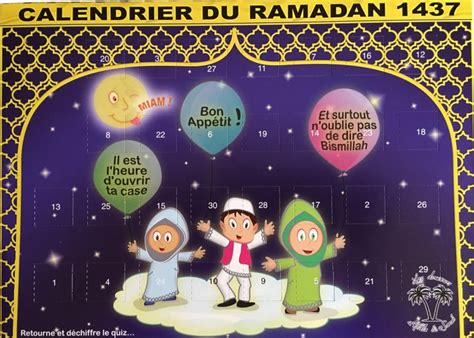 Le Calendrier Quiz Du Ramadan Spécial Enfants Un Calendrier à