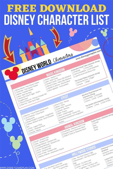 Disney Character Checklist The Ultimate Guide To Each Park The