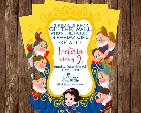 Snow White Invitation Snow White Birthday Invitation Snow Etsy Artofit
