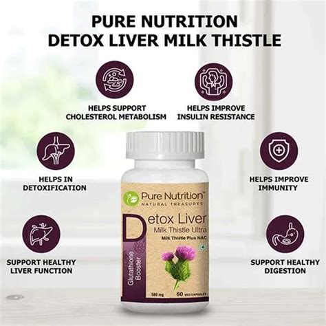Buy Pure Nutrition Detox Liver Milk Thistle Ultra Support Healthy Liver