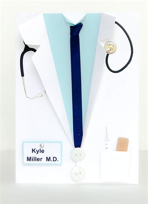 Handmade Medical School Graduation Card Doctor Card White