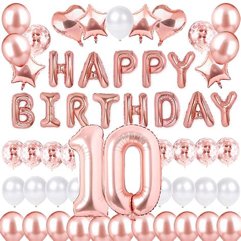 AOCICO 10th Birthday Decorations For Girls Rose Gold 10th Birthday