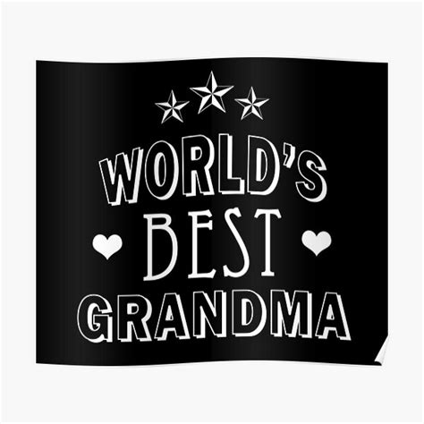 world s best grandma black poster for sale by smilingtees redbubble