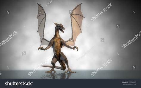 Standing Dragon Stock Illustration 119069287 Shutterstock