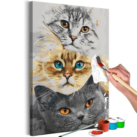 Tableau à Peindre Par Soi Même Cats Trio Cosy Home Design