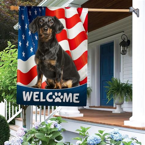 Dachshund Dog 4th Of July American Flag Tqn1226fv3 Flagwix