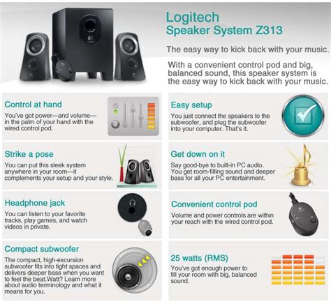 If everything is hooked up right, the sound should computer monitors how to add a second monitor to your computer. Logitech Z313 Computer Speaker System - 2.1 Channel, 25 ...