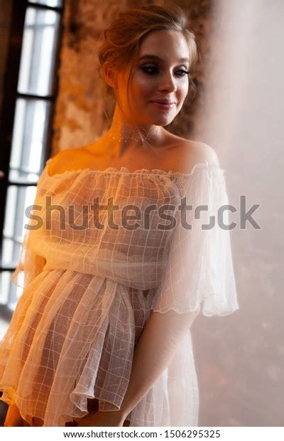 Moscowrussia Pregnant Dancer White Stock Photo