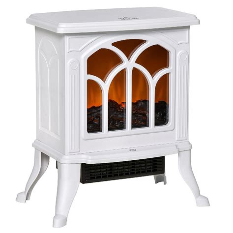 Homcom Freestanding Electric Fireplace Wood Stove Space Heater With