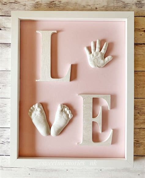 Diy Hand And Feet Casting Kit For Baby Love Frame Nursery Etsy Baby