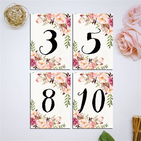 Printable Wedding Table Numbers Printable Templates