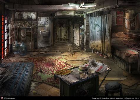Slum Room By Ioan Dumitrescu 2d Concept Art Post Apocalyptic Art