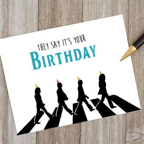 Beatles Birthday Card Beatles Birthday Beatles Birthday Party Happy