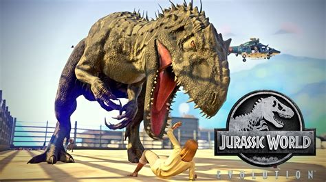 Indominus Rex Vs 5000 Humans Jurassic World Evolution Youtube