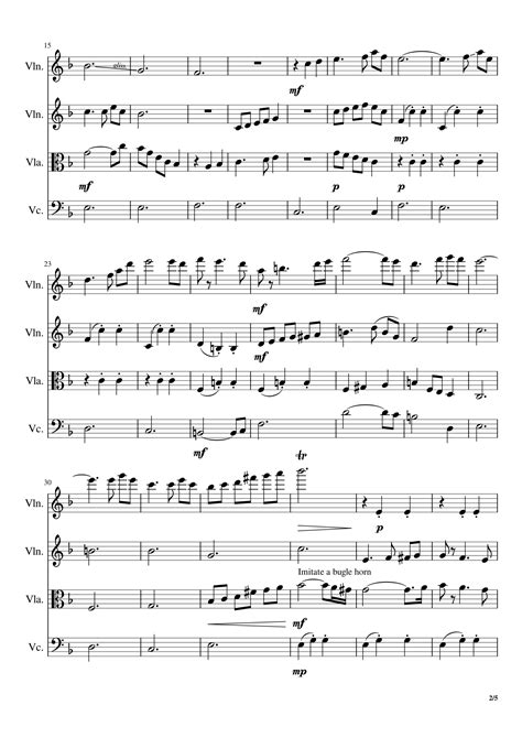 Disney Pixars Up Main Theme String Quartet Sheet Music
