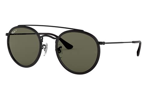 Round Double Bridge Sunglasses In Black And Green Rb3647n Ray Ban Us