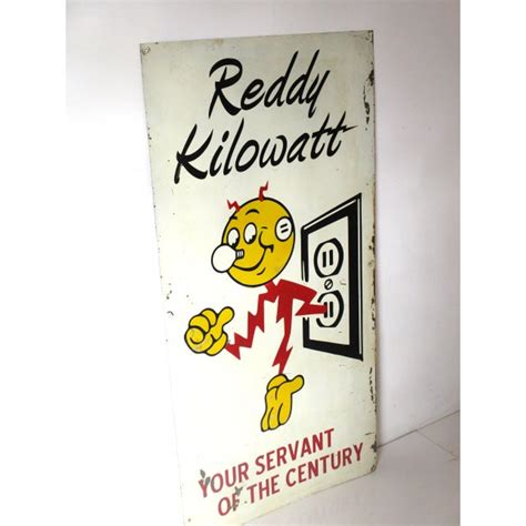 Mid Century Vintage Reddy Kilowatt Metal Sign Chairish