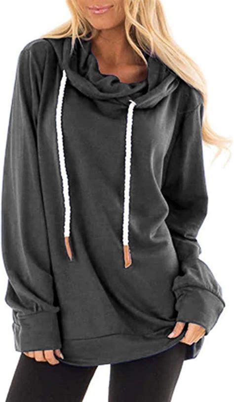 Auxo Damen Pullover Hoodies Langarm Kapuzenpullover Oversized Sweatshirt Sweatjacke Jumper