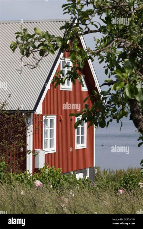 Typical Swedish House With A View Of The Baltic Sea Stock Photo Alamy