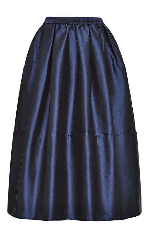 Lyst Tome Navy Taffeta Skirt In Blue
