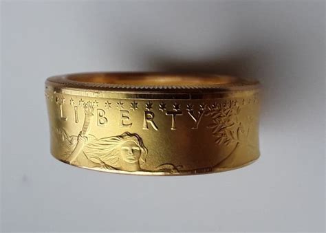 Gold Coin Ring From 22k 1 Oz Gold Eagle Etsy
