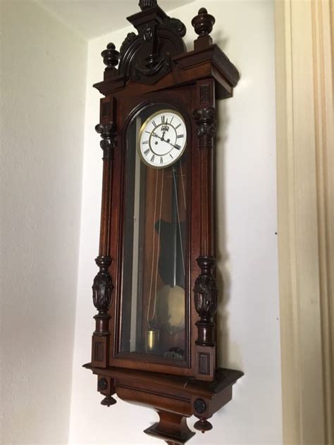 Antique Pendulum Clock With Two Weights Vienna Etsy