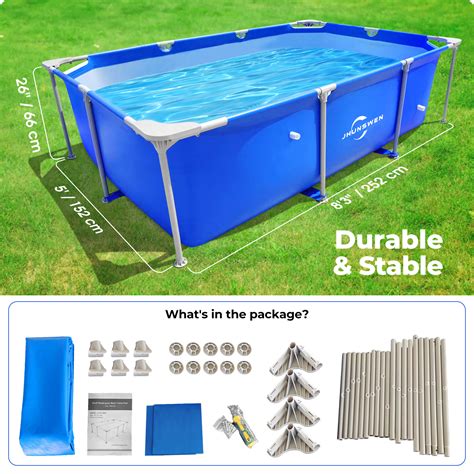 83ft X 5ft X 26in Rectangular Steel Frame Pool Buy Frame Pool Above