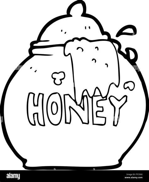 Freehand Drawn Black And White Cartoon Honey Pot Stock Vector Image And Art Alamy