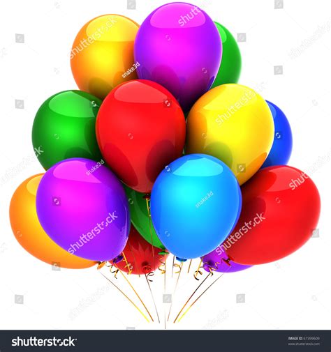 Party Balloons Happy Birthday Decoration Multicolor Ilustración De