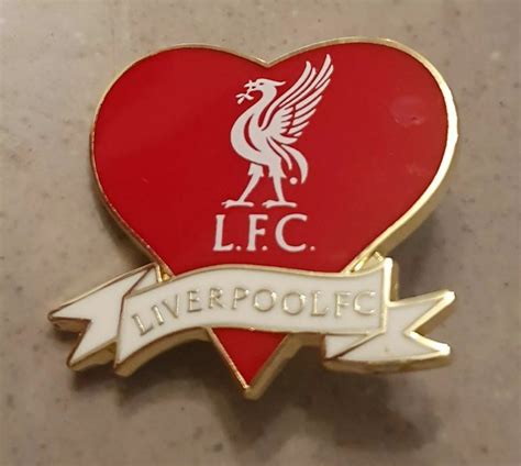 Liverpool Official Heart Pin Badge Liverpool Fc Red And White