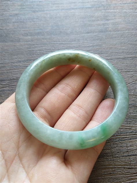Jade Bangle 55 0mm 2 17 Round Shape Green Natural Jadeite