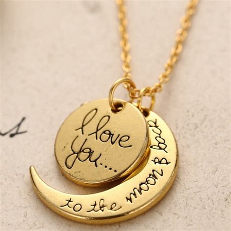 Lnrrabc Sale Long Ladies Necklaces Gold Silver Color Letter I Love You