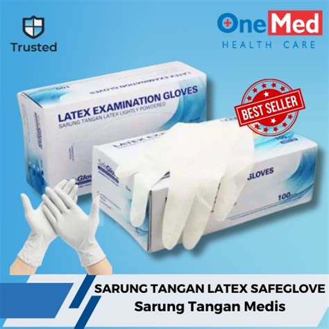 Jual Sarung Tangan Karet Safe Glove Latex Exammination Safeglove Handscoon Isi 100 Pcs Shopee