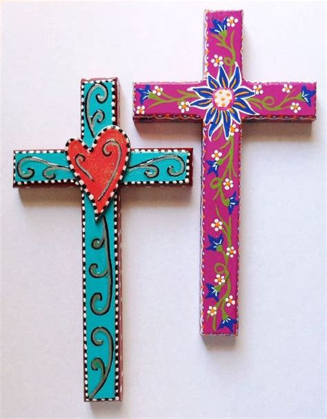 Cross Flowers Turquoise No Longer Available Cross Hand Painted Flower