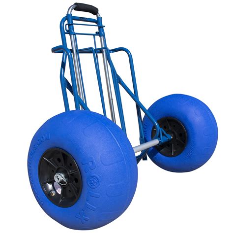 Folding Beach Cart With Balloon Wheels Rolling Cooler Dolly With 12
