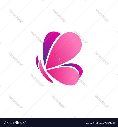 Pink Butterfly Logo Icon Symbol Design Royalty Free Vector