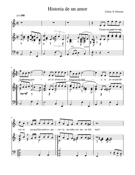 Historia De Un Amor La Minör Sheet Music For Piano Voice Download