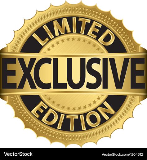 Limited Edition Exclusive Golden Label Royalty Free Vector