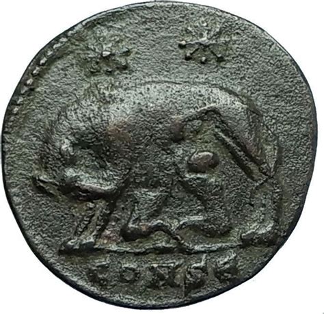 Constantine I The Great 330ad Romulus Remus Wolf Rome Ancient Roman Coin I66441 Ancient Roman