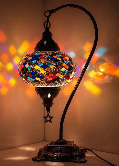 Buy New Stunning Handmade Swan Neck Turkish Moroccan Mosaic Glass Table