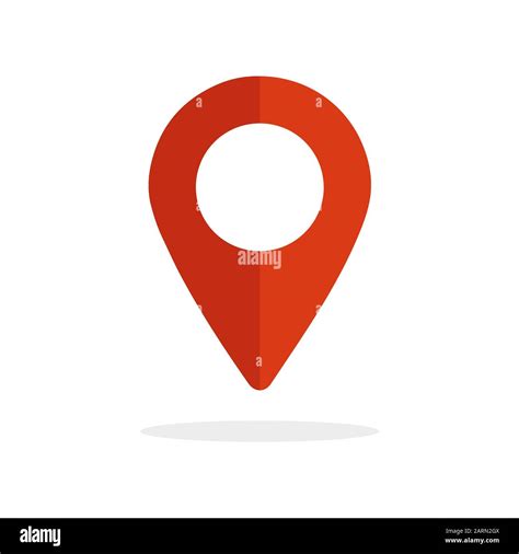 Shaded Map Pointer Icon Gps Location Symbol Map Pin Is Red Isolated