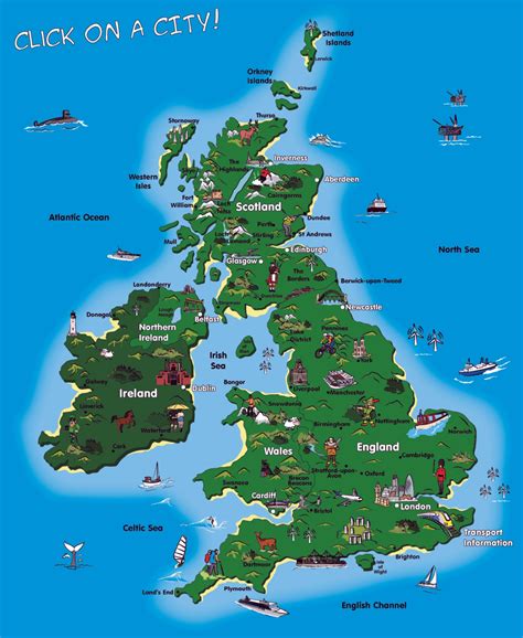 Detailed Tourist Map Of United Kingdom United Kingdom Detailed Tourist