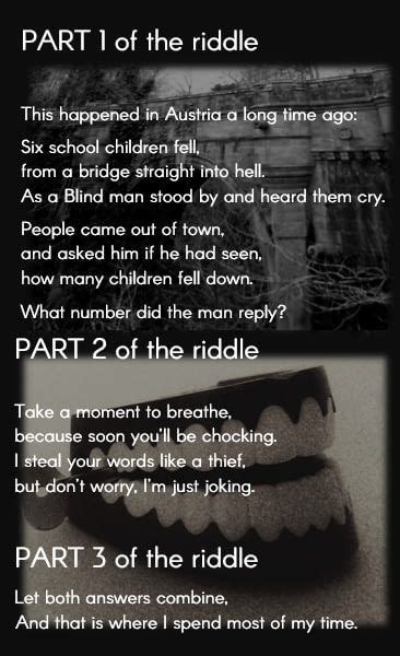 Style Of Riddle Horror Riddle And Answer