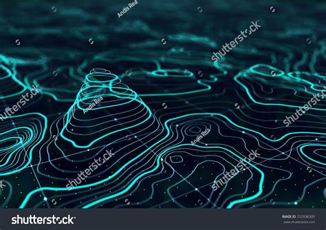 3d Topographic Map Background Concept Topo Contour Map Rendering