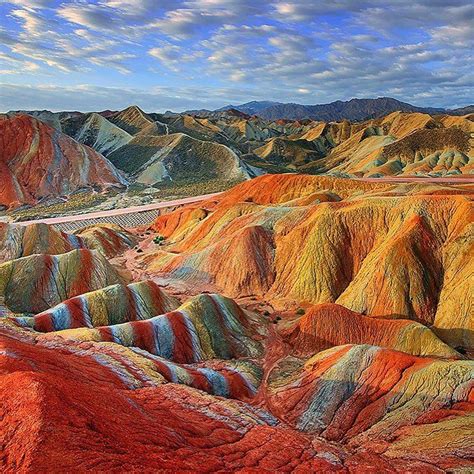 The Surreal Rainbow Striped Mountains In The Zhangye Danxia National