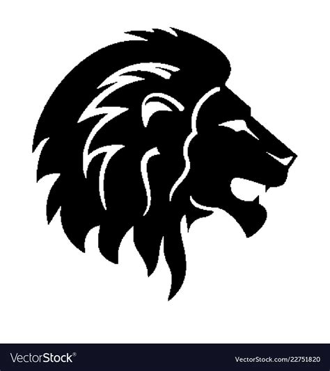 Lion Head Silhouette Royalty Free Vector Image